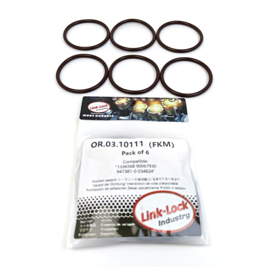 LINK-LOCK 6個 OR.03.10111 サーモスタット用FKMバイトンOリングキット 1336568 90067930 947381-0 034824（VOLVO-B27E B28A用、CHEVROLET-C30NE LF1用、TOYOTA-C30NE用）