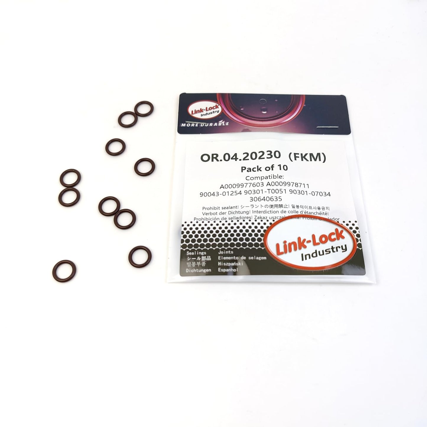 LINK-LOCK 10個組 OR.04.20230 FKMバイトン製シーリングOリングキット インジェクター用 A0009977603 A0009978711 90043-01254 90301-T0051 90301-07034 30640635 メルセデス・ベンツ用 トヨタ用 ボルボ用