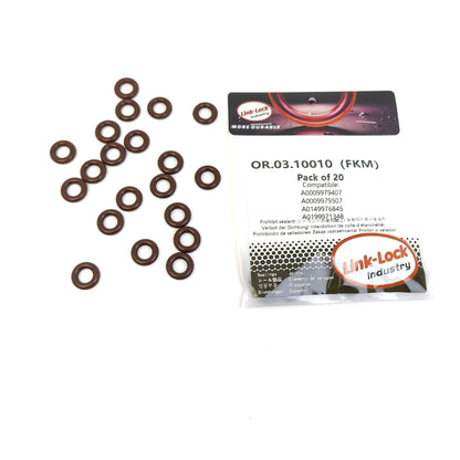 LINK-LOCK 20PCS OR.03.10010 FKM Viton Sealing O-Ring Kit Of Fuel Injector A0009979407 A0009979507 A0149976845 A0199971348 035906149A 06A906145 WHT005422B For MERCEDES-BENZ-M111 M112 For AUDI