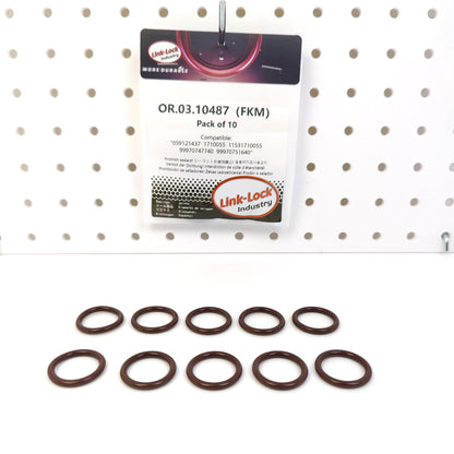 LINK-LOCK 10PCS OR.03.10487 FKM バイトンシーリングOリングキット 冷却システムパイプ用 059121437 1710055 11531710055 99970747740 99970751640 BMW ポルシェ アウディ フォルクスワーゲン用