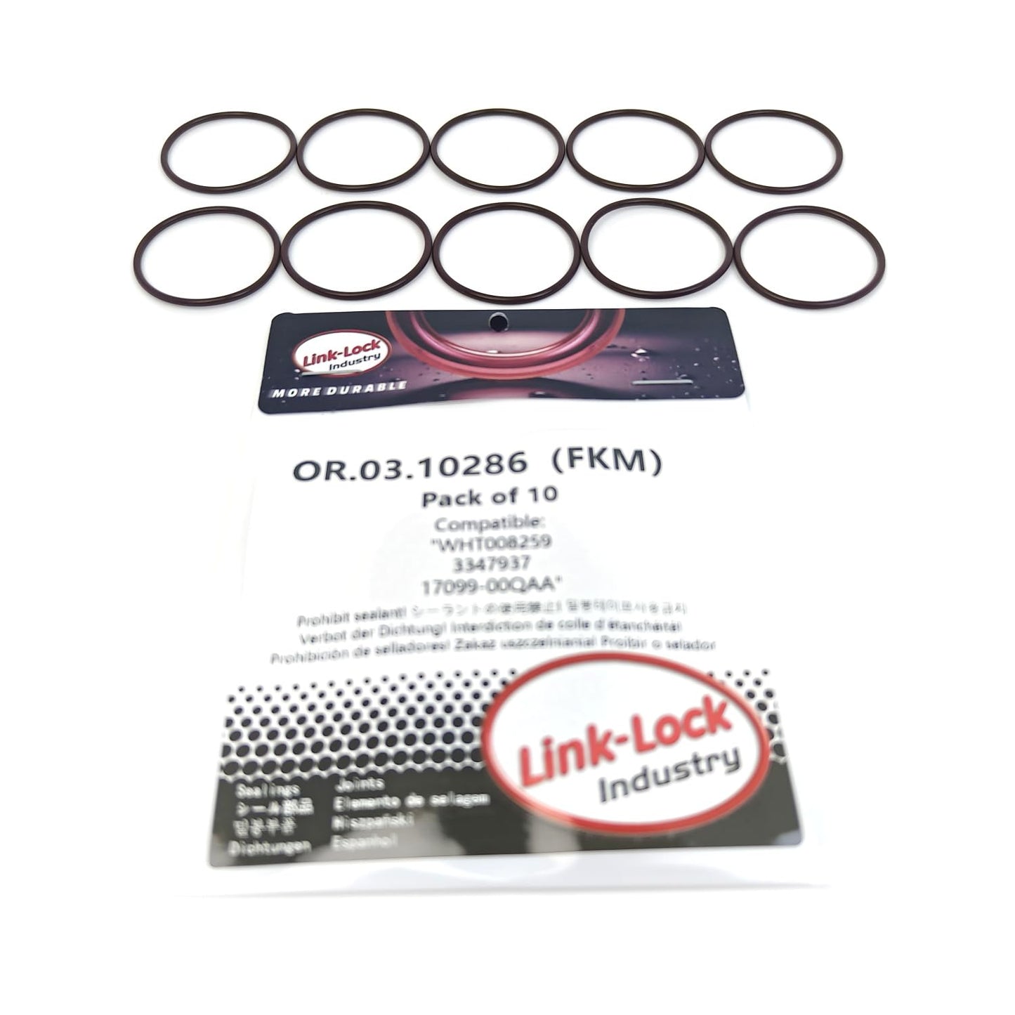 LINK-LOCK 10PCS OR.03.10286 FKM Viton Sealing O-Ring Kit of Fuel Pump WHT008259 3347937 17099-00QAA For AUDI (SAIC)-DMEA For VW (FAW)-DMEA For VW (SVW)-DMEA