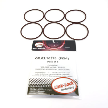 LINK-LOCK 6PCS OR.03.10278 FKM Viton Sealing O-Ring Kit of Camshaft Adjustment Device and Fuel Injection Pump 272-2583 14459681 R516125 0169975045 A0169975045 14661-HG00C For MERCEDES-BENZ M176 M177