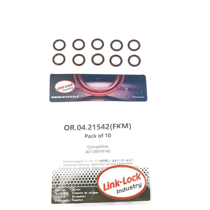 LINK-LOCK 10PCS OR.04.21542 FKMバイトンシーリングOリングキット A0139974145 MERCEDES-BENZ-W204-M272 M271 W212-M271 M272 M276用冷媒ライン