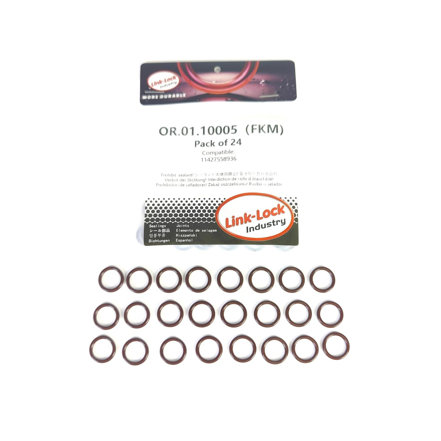 LINK-LOCK 24個 FKMバイトンOR.01.10005 ターボチャージングパイプラインOリング BMW N54 N63 S55 S63用 11427558936