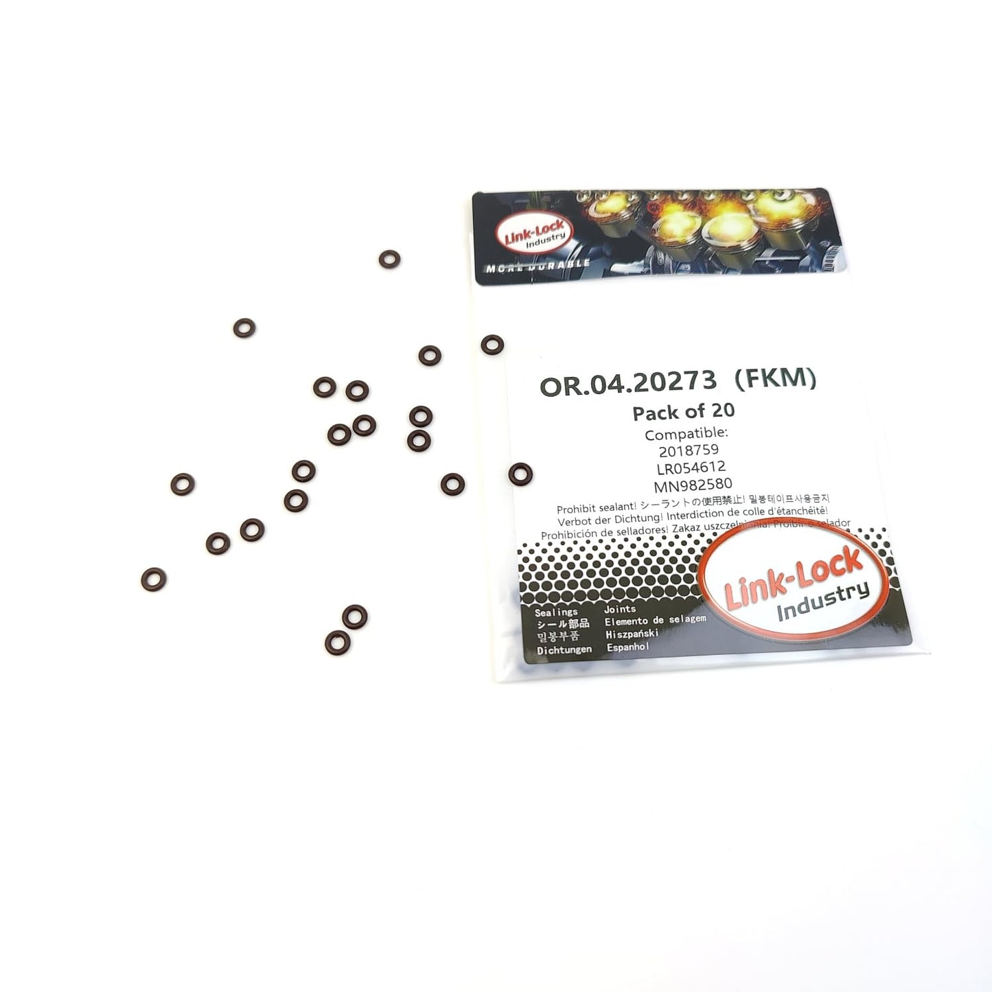 LINK-LOCK 20PCS OR.04.20273 FKMバイトンシーリングOリングキット インジェクター用 2018759 LR054612 MN982580 FORD LAND ROVER MITSUBISHI用