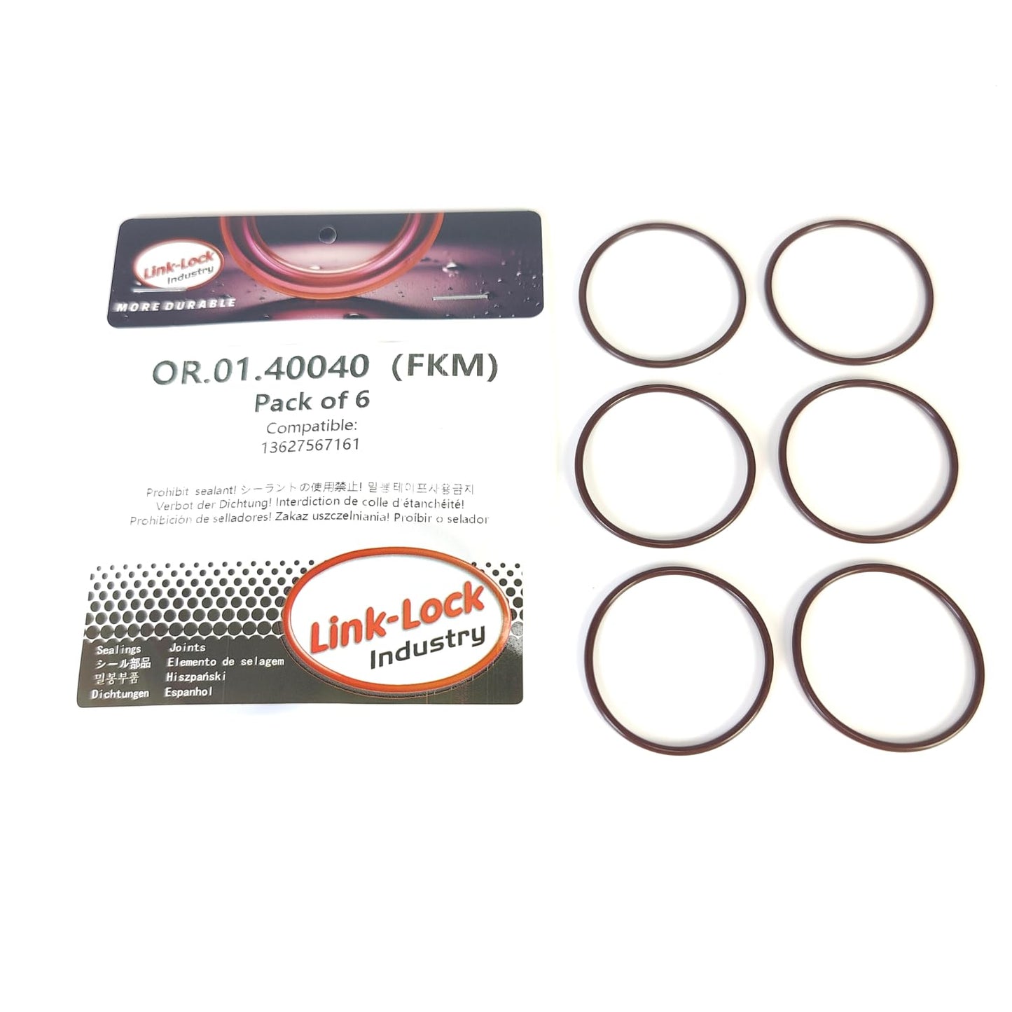 LINK-LOCK 6PCS FKM Viton OR.01.40040 Engine eccentric shaft O-RING gasket 13627567161 for MINI N12 N14 N16 N18