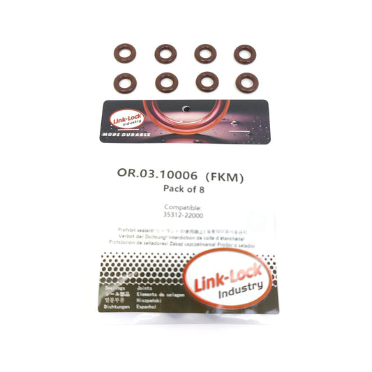 LINK-LOCK 8PCS OR.03.10006 FKM Viton Sealing O-Ring Kit Of Fuel Injector 35312-22000 For HYUNDAI-B3LA G4KC G4NB F4NA KIA-B3LA G4KC G4NA