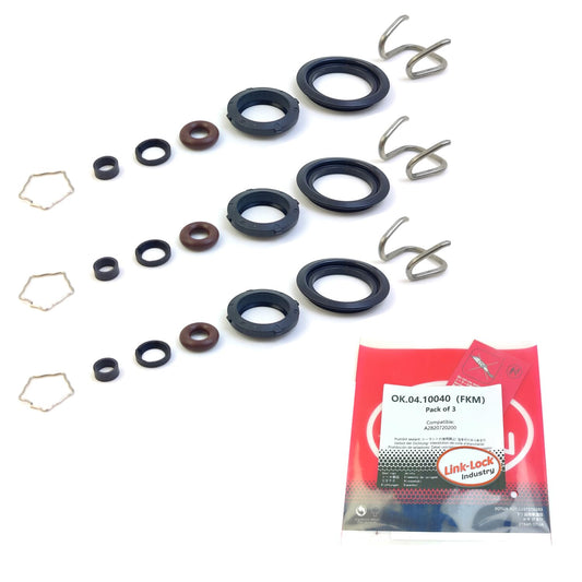 LINK-LOCK 3Set OK.04.10040 fuel injector repair kit A2820720200 with FKM Viton O-RING For MERCEDES-BENZ CLA M282
