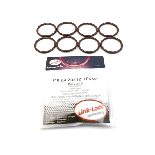 LINK-LOCK 8PCS OR.04.20212 FKMバイトン クーラントパイプ用Oリングキット 14463880 N10139201 WHT001244 03C121666 6501446 9807178080 14463886 06501446 1208.14 アルファロメオ、アウディ、クライスラー用