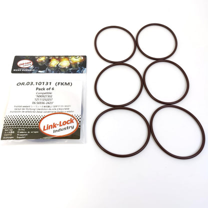 LINK-LOCK 6PCS OR.03.10131 FKM Viton Sealing O-Ring Kit Of Intake manifold cover N90927302 12111252257 06.56936-2423 For AUDI-ASZ AZV For CHRYSLER-ECD For FORD-ASZ AUY For JEEP-BMM ECD For BMW-S14 S38