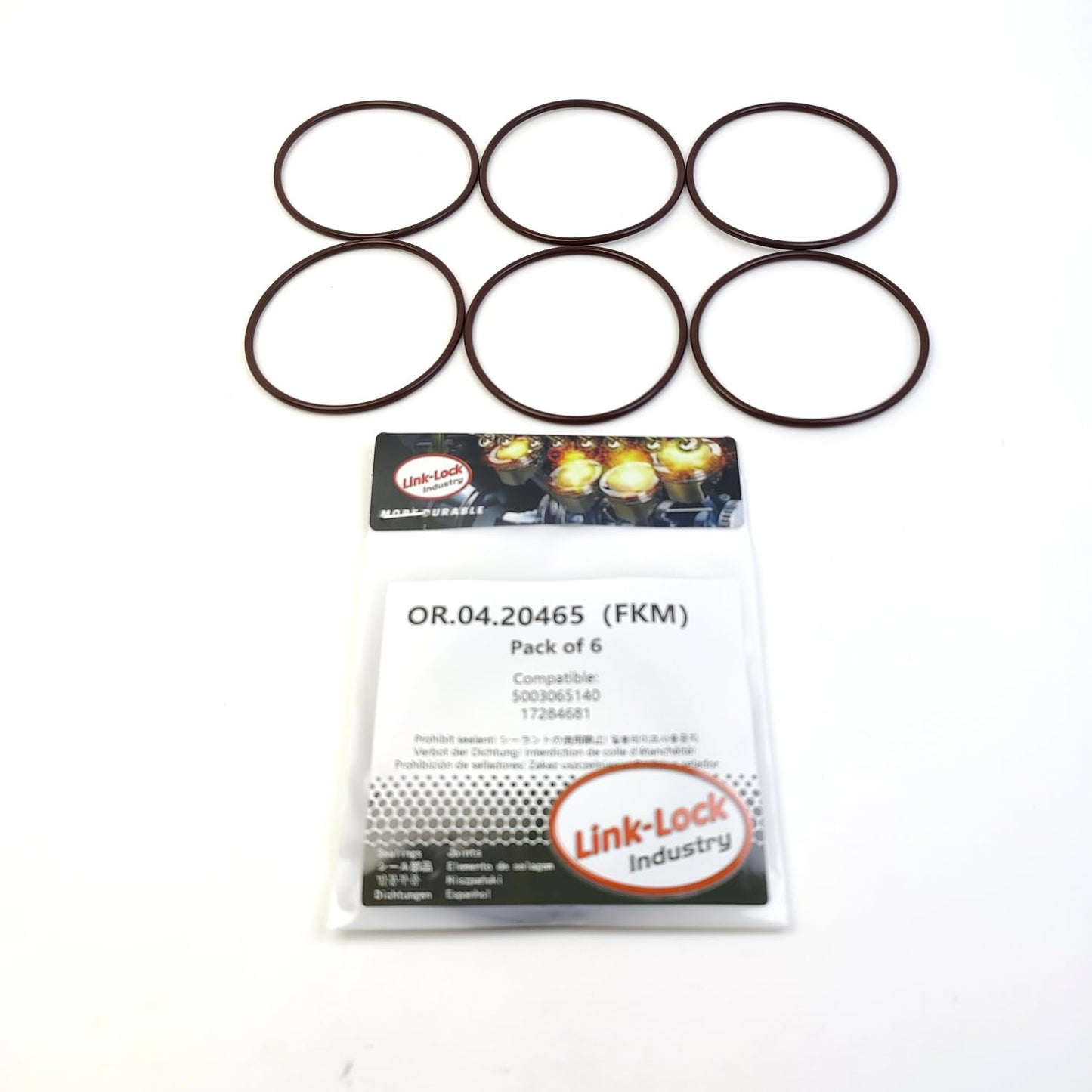 LINK-LOCK 6PCS OR.04.20465 FKM Viton Sealing O-Ring Kit of Wheel Hub 5003065140 17284681 for IVECO for VOLVO
