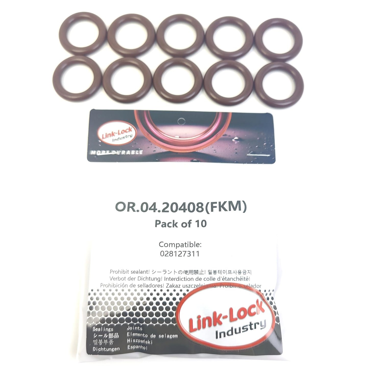 LINK-LOCK 10PCS OR.04.20408 FKMバイトンシーリングOリングキット エンジンエンドキャップ028127311 VAG用