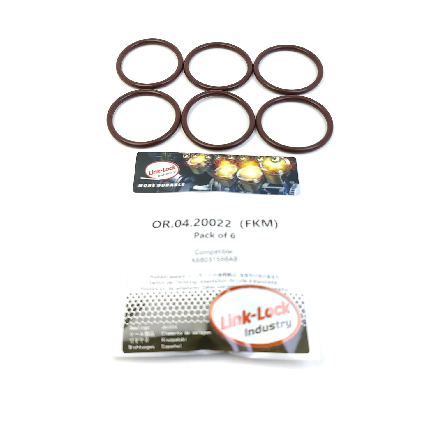 LINK-LOCK 6PCS OR.04.20022 FKM Viton Sealing O-Ring Kit of Transmission K68031598AB for JEEP for FIAT