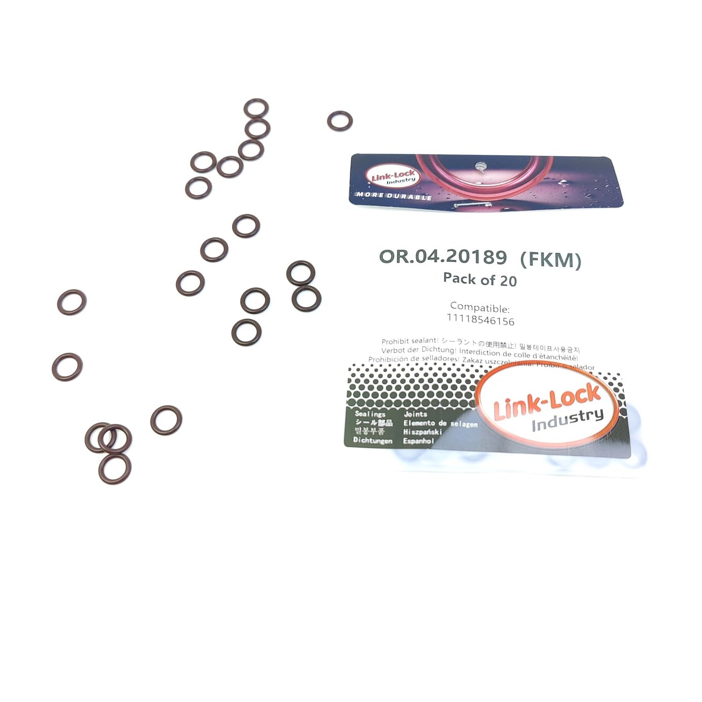 LINK-LOCK 20PCS OR.04.20189 FKM Viton Sealing O-Ring Kit of Engine Housing 11118546156 for AUDI for BMW-IB1 XB4