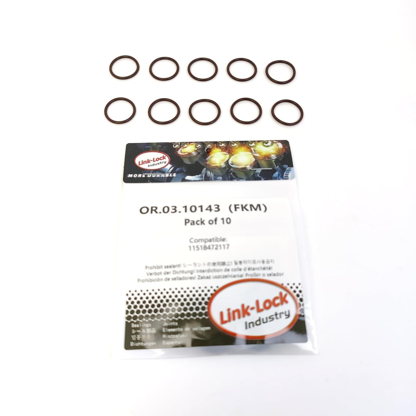 LINK-LOCK 10PCS OR.03.10143 FKM Viton Sealing O-Ring Kit of Cooling water pipe 11518472117 For BMW-B47C20B B47D20B XD5O For MINI-B47C20B