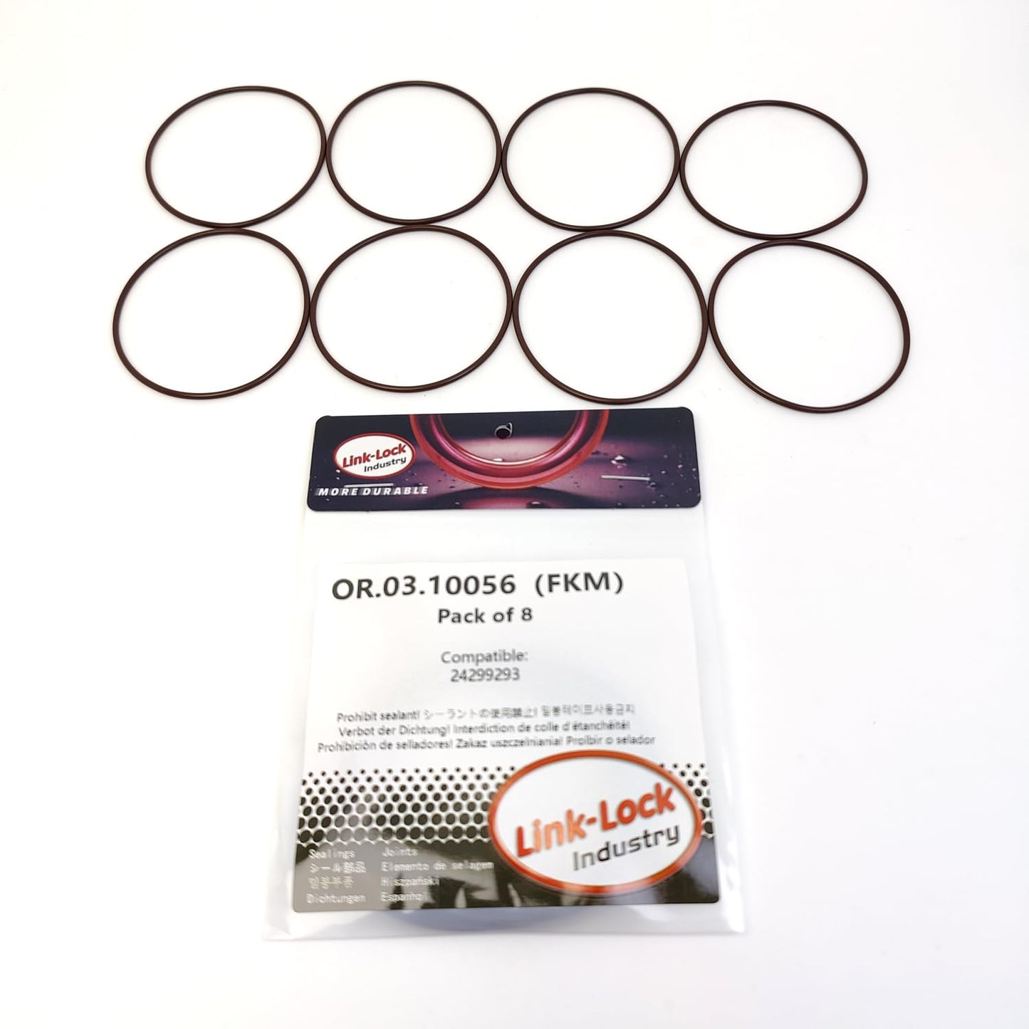LINK-LOCK 8PCS OR.03.10056 FKM Viton Sealing O-Ring Kit Of Oil filter 24299293 For CHEVROLET-LT2 LT6