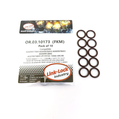 LINK-LOCK 10PCS OR.03.10173 FKMバイトンシーリングOリングキット クーラントパイプ用 A0009977904 A0009978203 A0009978603 11147564315 BMW-N74用 LAND ROVER-DT306用 MERCEDES-BENZ-OM654 OM473用