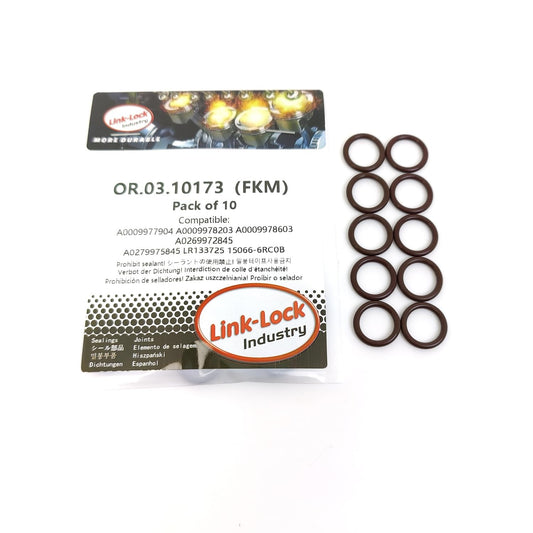 LINK-LOCK 10PCS OR.03.10173 FKMバイトンシーリングOリングキット クーラントパイプ用 A0009977904 A0009978203 A0009978603 11147564315 BMW-N74用 LAND ROVER-DT306用 MERCEDES-BENZ-OM654 OM473用