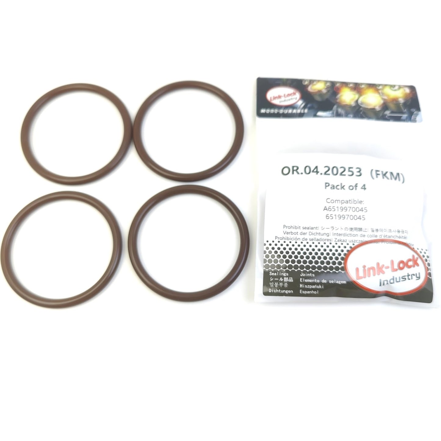 LINK-LOCK 4PCS OR.04.20253 FKM Viton Sealing O-Ring Kit of Air Filter Housing Intake Hose A6519970045 6519970045 for MERCEDES-BENZ