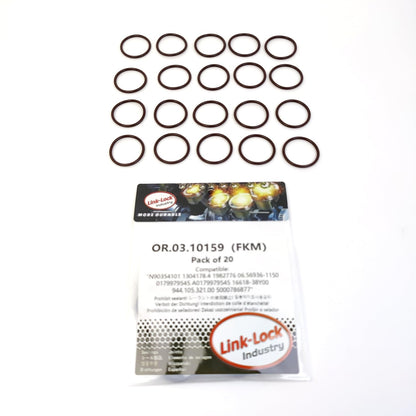 LINK-LOCK 20PCS OR.03.10159 FKMバイトンシーリングOリングキット クーラントパイプライン用 N90354101 0179979545 A0179979545 1982776 944.105.321.00 5000786877 メルセデスベンツ-OM473用 VAG用 ランドローバー-M57D30用