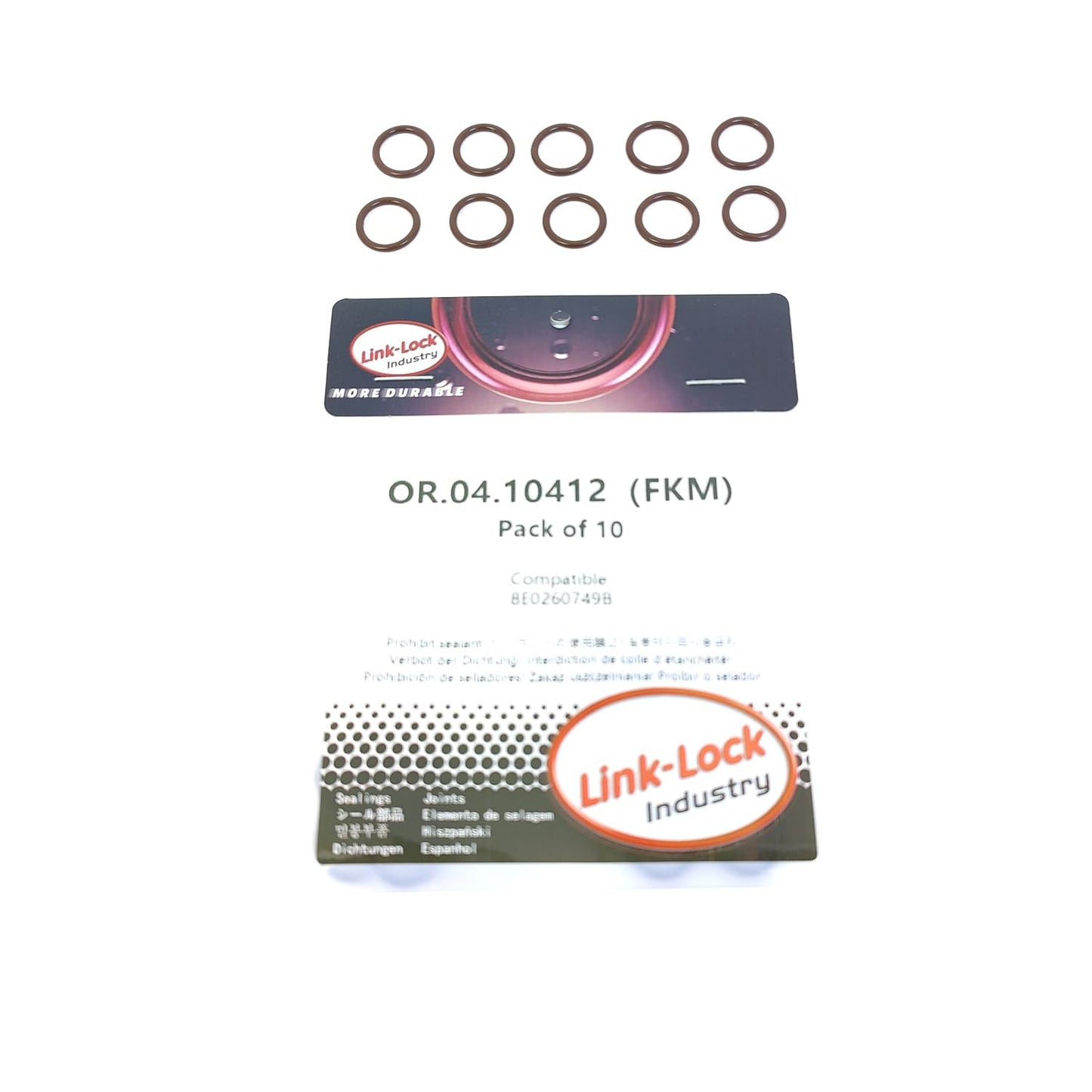 LINK-LOCK 10PCS OR.04.10412 FKM Viton Sealing O-Ring Kit of Air Condition Pipe 8E0260749B For AUDI For VW