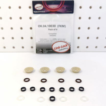 LINK-LOCK 4Set OK.04.10030 fuel injector repair kit 19432442 with FKM Viton O-RING For BUICK For CHEVROLET For CADILLAC 6.2 4.3 LT1 LT2 LT4 LT5