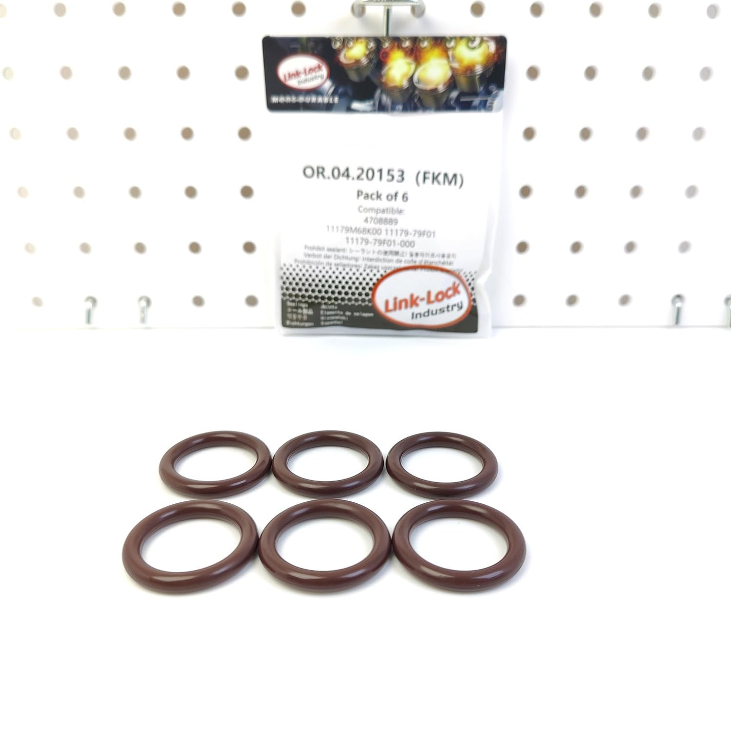LINK-LOCK 6個 OR.04.20153 FKMバイトンシーリングOリングキット シリンダーヘッド用 SUZUKI用 OPEL用 4708889 11179M68K00 11179-79F01 11179-79F01-000