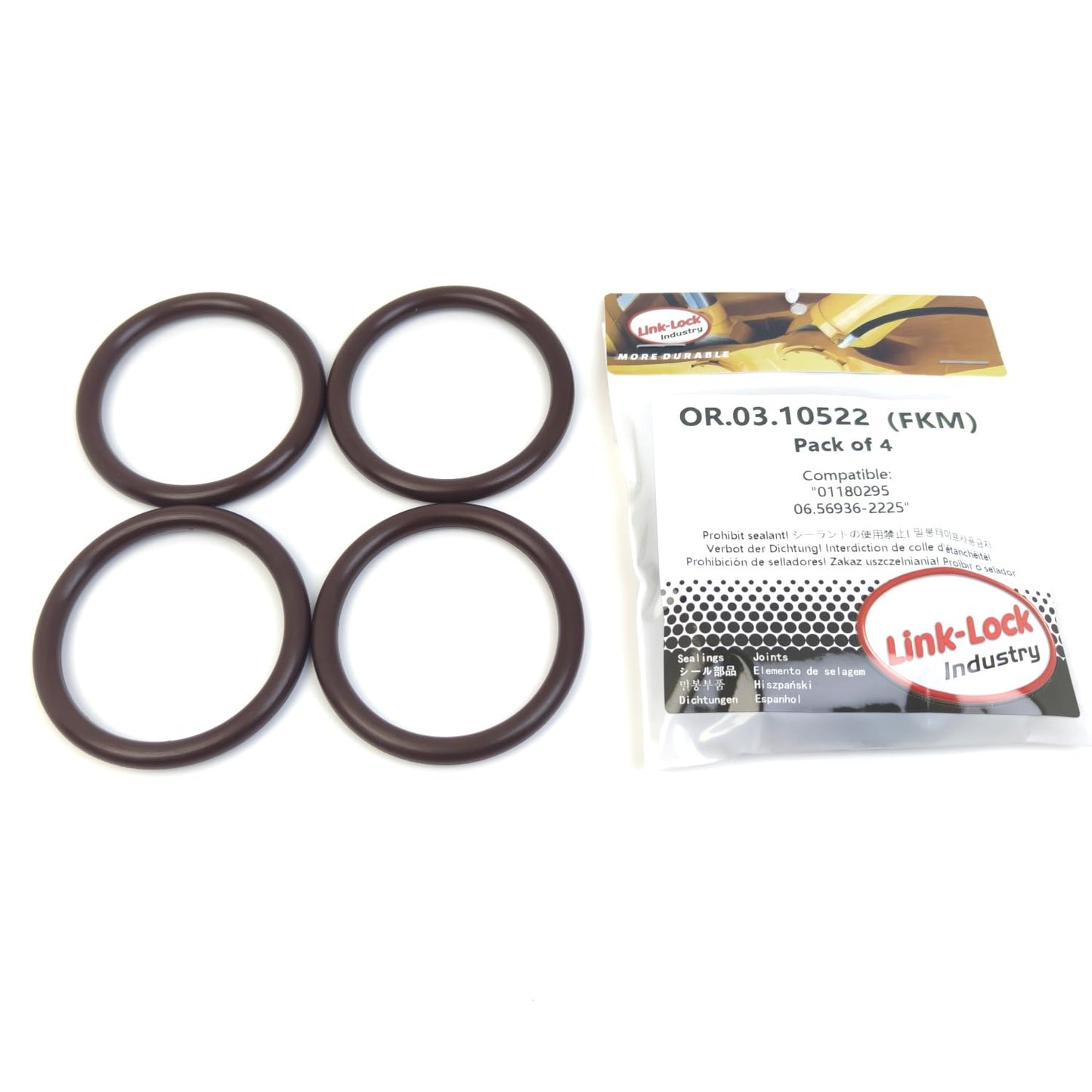 LINK-LOCK 4PCS OR.03.10522 FKM Viton 50×6 Sealing Universal O-Ring Kit 01180295 06.56936-2225 For DEUTZ For MAN