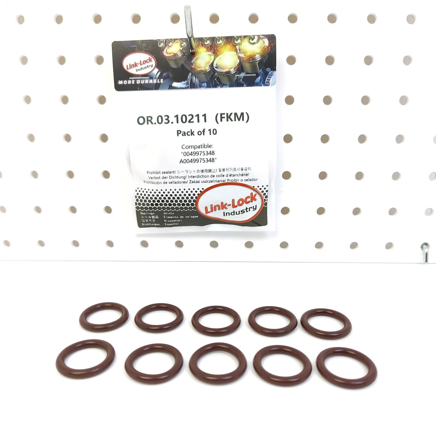 LINK-LOCK 10個入り OR.03.10211 FKMバイトン シールOリングキット オイルポンプ用 0049975348 A0049975348 MERCEDES-BENZ-OM617用