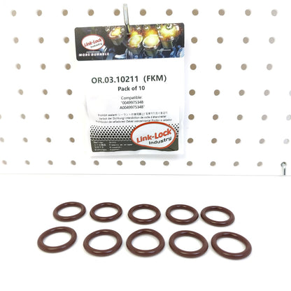 LINK-LOCK 10個入り OR.03.10211 FKMバイトン シールOリングキット オイルポンプ用 0049975348 A0049975348 MERCEDES-BENZ-OM617用