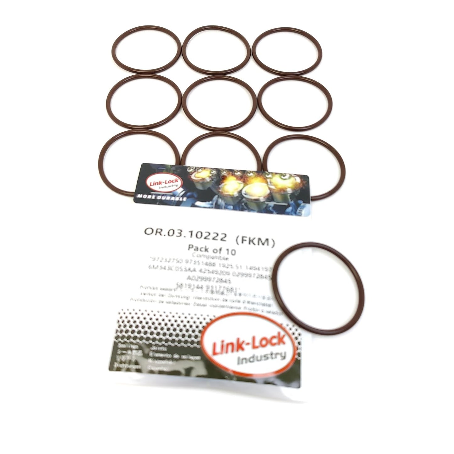 LINK-LOCK 10PCS OR.03.10222 FKM Viton Sealing O-Ring Kit of Fuel injection pump 97232750 97351488 1925.51 1494197 6M343C053AA 42549209 0299972845 A0299972845 5819144 93177681 For CHEVROLET-LB7 LLY