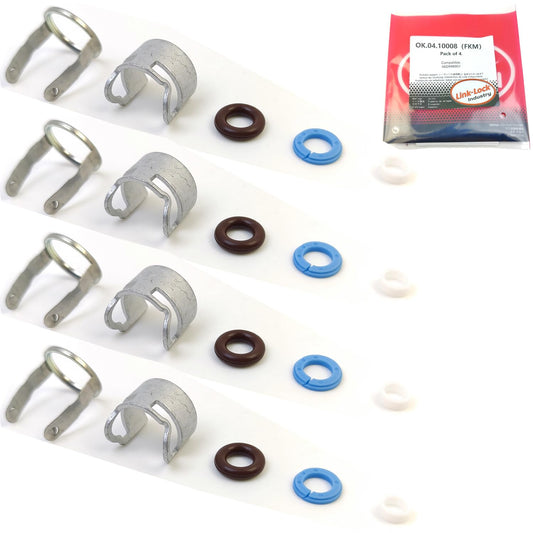 LINK-LOCK 4Set OK.04.10008 fuel injector repair kit 06D998907 with FKM Viton O-RING For VW For AUDI 2.0T BWA CDLB CDLC