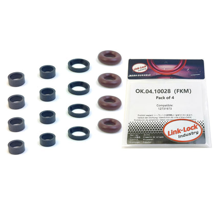 LINK-LOCK 4Set OK.04.10028 fuel injector repair kit 12731973 with FKM Viton O-RING For BUICK For CHEVROLET For CADILLAC 2.0T 500T GS 28T LSY