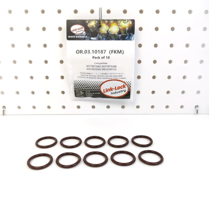 LINK-LOCK 10PCS OR.03.10187 FKM Viton Sealing O-Ring Kit of Cylinder head plug A0179973345 A0219976248 A5419970545 99610590103 For MERCEDES-BENZ-OM472 OM471 OM473 470
