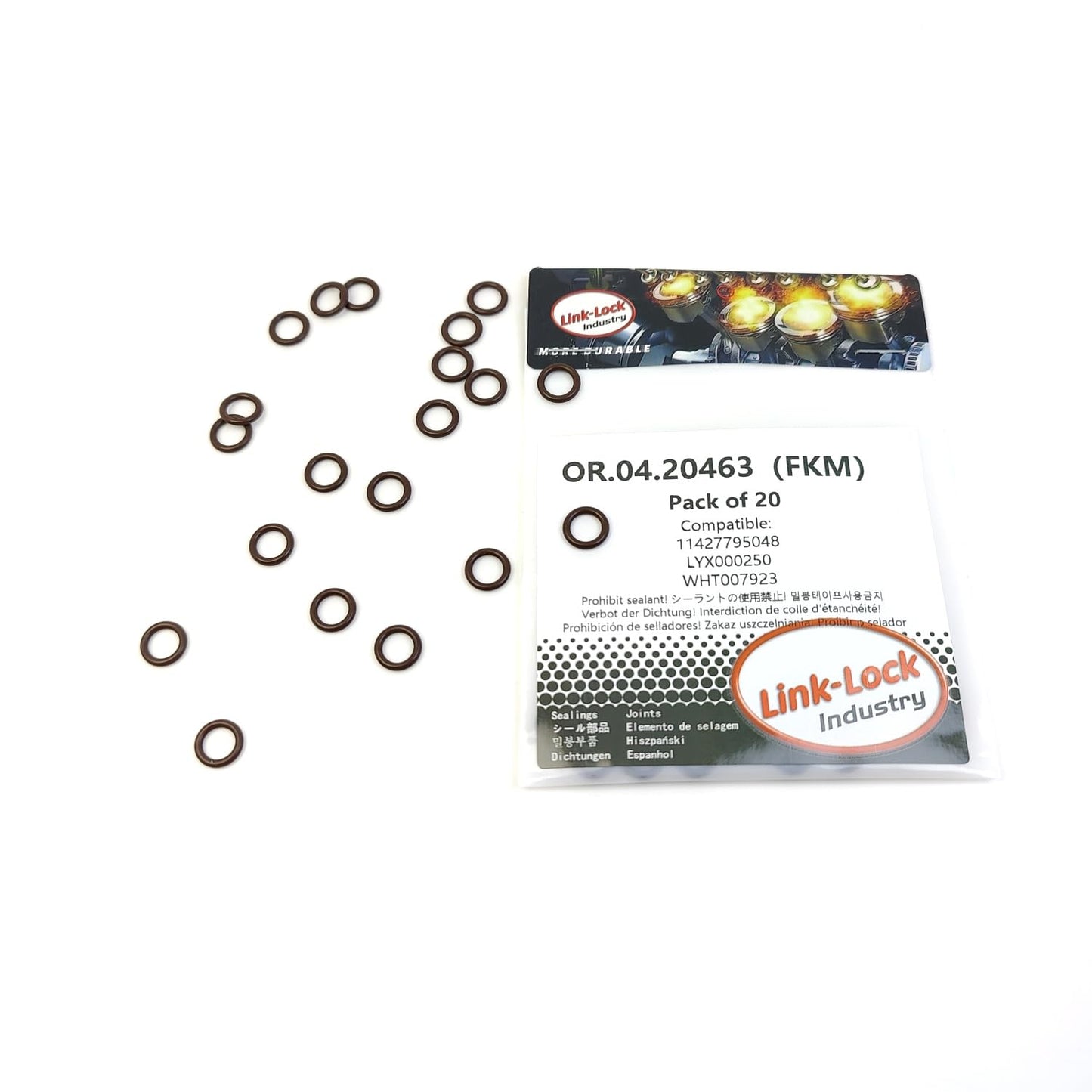 LINK-LOCK 20PCS OR.04.20463 FKM Viton Sealing O-Ring Kit of Vacuum Pump/Supercharger 11427795048 LYX000250 WHT007923 for BMW for AUDI for VW for LAND for ROVER