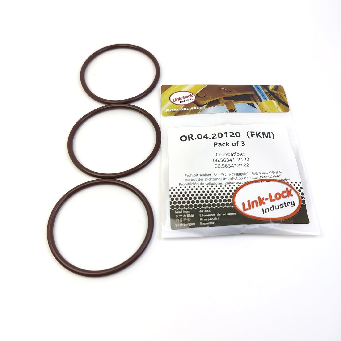 LINK-LOCK 3PCS OR.04.20120 FKM Viton Sealing O-Ring Kit of Thermostat 06.56341-2122 06.563412122 for MAN