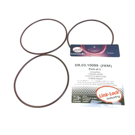 LINK-LOCK 3PCS OR.03.10099 FKMバイトン製エンジンオイルクーラー用Oリングキット 1279570 GC469T317AA T228828 949647 7T4E-9L479-AA 7T4Z-9J469-A （SCANIA-DC DSC DSI用、VOLVO用、FORD用）