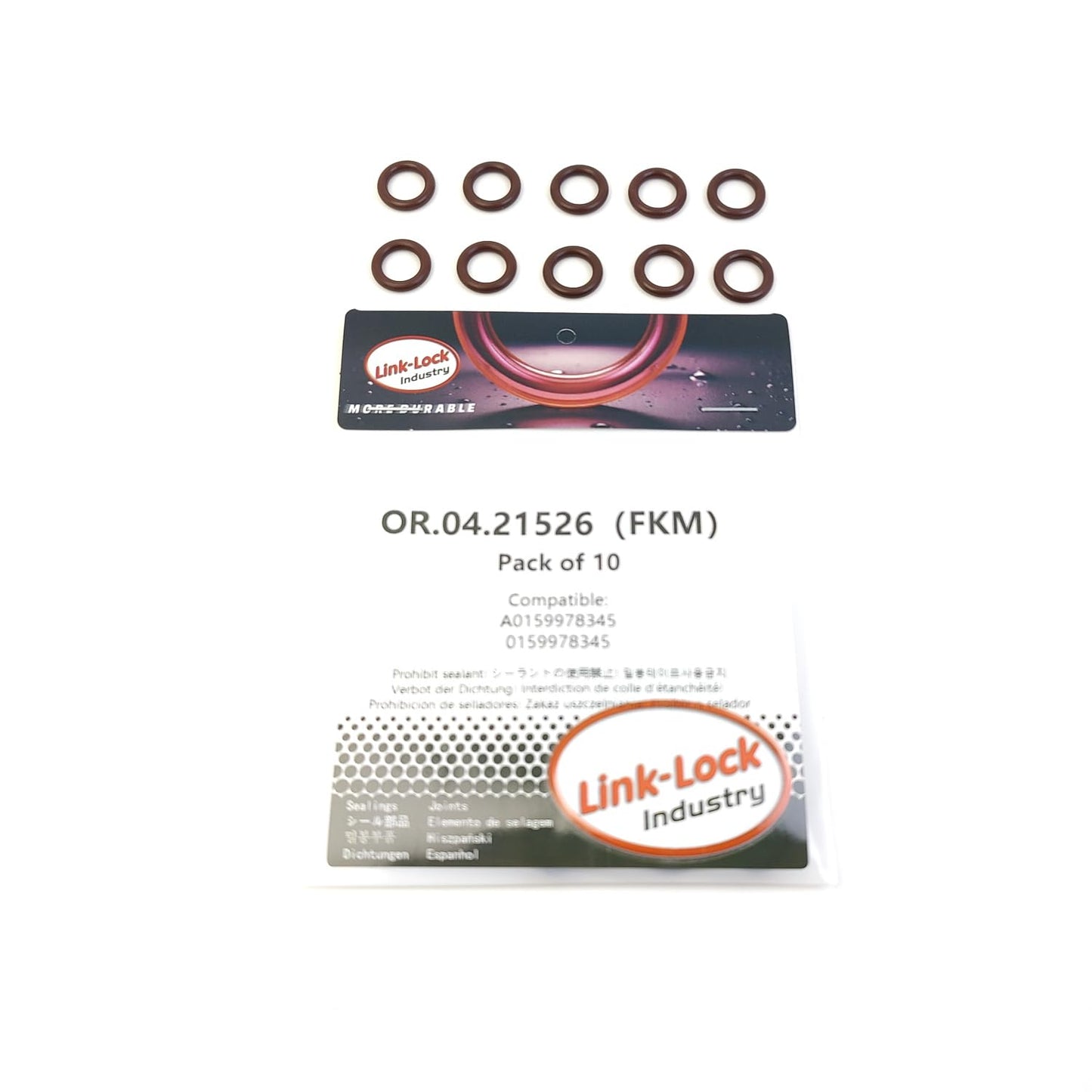 LINK-LOCK 10PCS OR.04.21526 FKM Viton Sealing O-Ring Kit of Turbocharger oil intake pipe A0159978345 0159978345 for MERCEDES-BENZ-M177 M178 M133