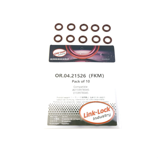 LINK-LOCK 10PCS OR.04.21526 FKMバイトンシーリングOリングキット ターボチャージャーオイルインテークパイプ用 A0159978345 0159978345 MERCEDES-BENZ-M177 M178 M133対応