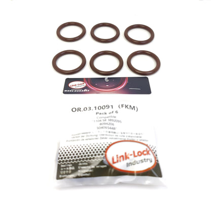 LINK-LOCK 6PCS OR.03.10091 FKMバイトンシーリングOリングキット エンジンオイルクーラー用 1104.S8 3892095 8094206 504065448 CITROËN-F1AE0481T FIAT-F1AE F1AG IVECO-F1AE F1AF用