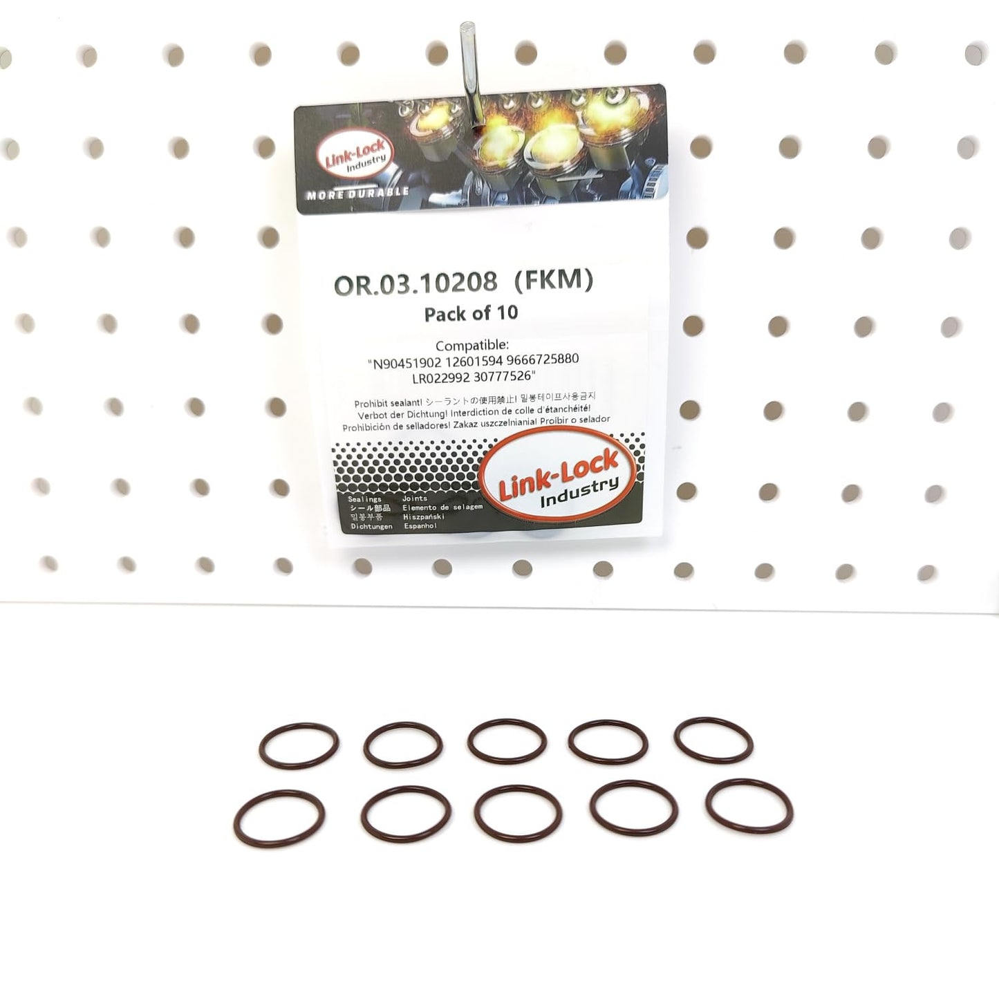 LINK-LOCK 10PCS OR.03.10208 FKM Viton Sealing O-Ring Kit of Common rail fuel injectors N90451902 12601594 9666725880 LR022992 30777526 For CHEVROLET-LGH LML For BUICK For CADILLAC For VW-CXEC