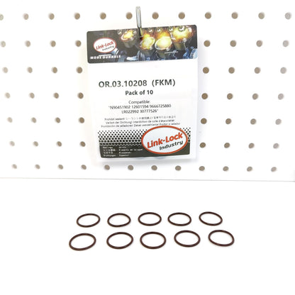 LINK-LOCK 10PCS OR.03.10208 FKM Viton Sealing O-Ring Kit of Common rail fuel injectors N90451902 12601594 9666725880 LR022992 30777526 For CHEVROLET-LGH LML For BUICK For CADILLAC For VW-CXEC