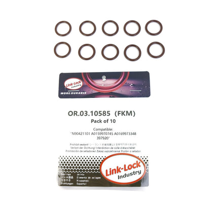LINK-LOCK 10個 OR.03.10585 FKMバイトンシーリングOリングキット オイルディップスティック用 N90421101 A0159970745 A0169973348 397920 AUDI用 VW用 SCANIA用 MERCEDES-BENZ用