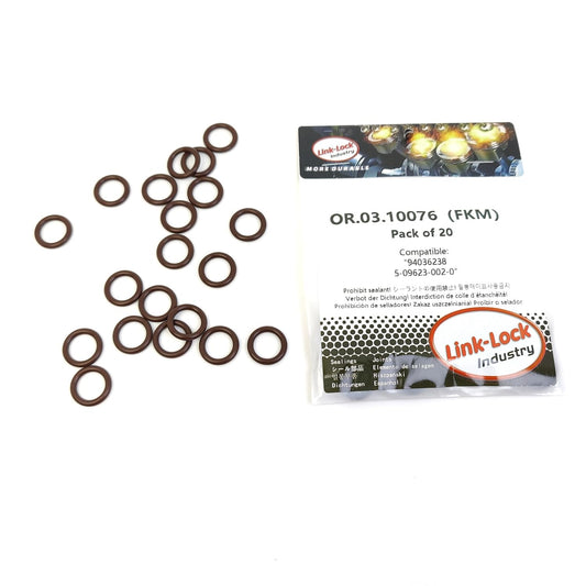 LINK-LOCK 20個 OR.03.10076 FKMバイトンシーリングOリングキット オイルレベルゲージ用 94036238 5-09623-002-0 BAIYUN-4JA1 CHEVROLET-4JA1 HOLDEN-4JA1 4JG2 HONDA-4JA1 ISUZU-4BD2 OPEL-28TDI用
