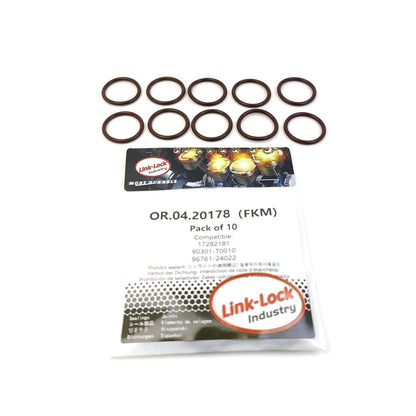LINK-LOCK 10PCS OR.04.20178 FKM Viton Sealing O-Ring Kit of Engine Oil Cooler 17282181 90301-T0010 96761-24022 for IVECO for TOYOTA