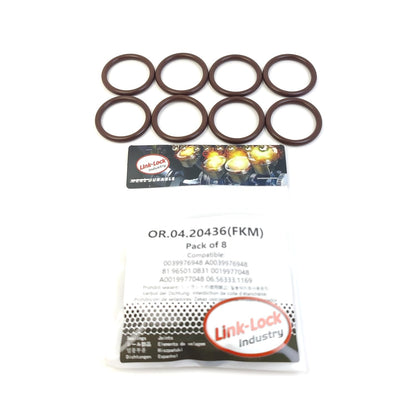 LINK-LOCK 8個 OR.04.20436 FKMバイトンシーリングOリングキット ブレーキホース用 0039976948 A0039976948 81.96501.0831 0019977048 A0019977048 06.56333.1169 MAN用 メルセデスベンツ用 EVOBUS用