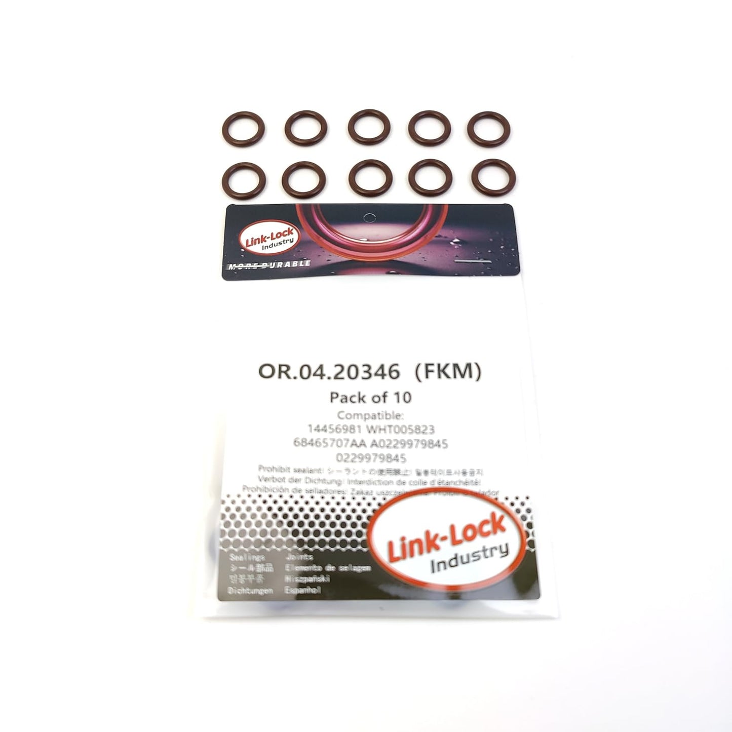 LINK-LOCK 10PCS OR.04.20346 FKM Viton Sealing O-Ring Kit of Coolant Pipe 14456981 WHT005823 68465707AA A0229979845 0229979845 for AUDI for JEEP for MERCEDES-BENZ