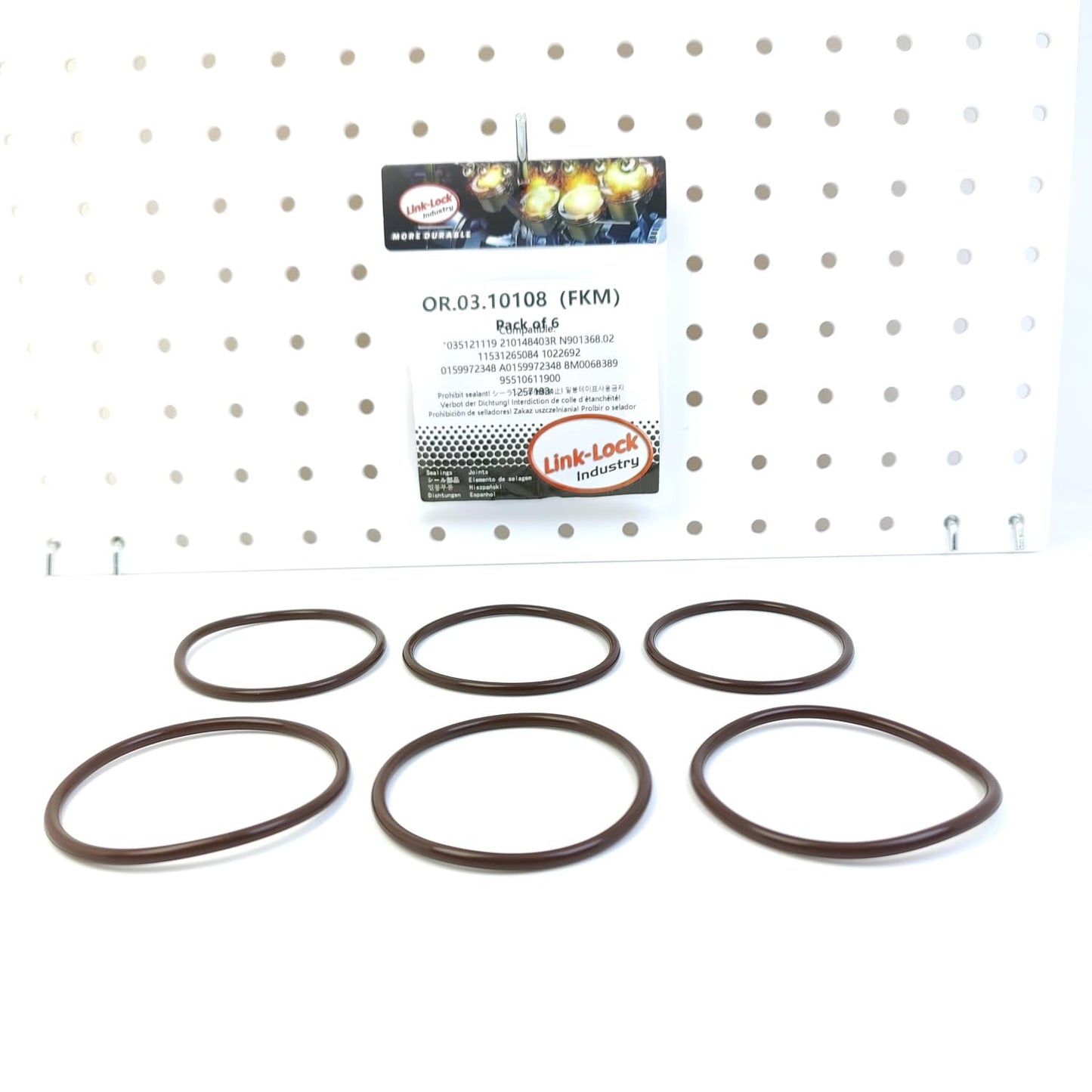 LINK-LOCK 6PCS OR.03.10108 FKMバイトンシーリングOリングキット サーモスタット用 0159972348 A0159972348 11531265084 035121119 (AUDI用、BMW-M20用、FORD-AAA AMY用、VOLVO-D5252T用、MERCEDES-BENZ用)