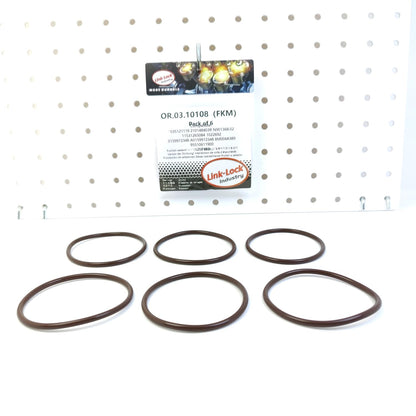 LINK-LOCK 6PCS OR.03.10108 FKMバイトンシーリングOリングキット サーモスタット用 0159972348 A0159972348 11531265084 035121119 (AUDI用、BMW-M20用、FORD-AAA AMY用、VOLVO-D5252T用、MERCEDES-BENZ用)