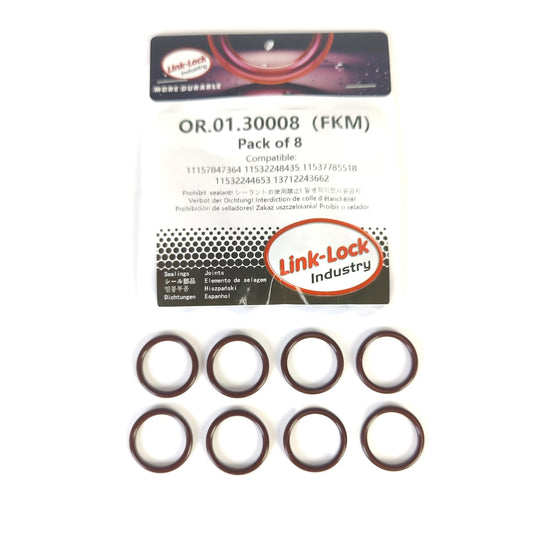 LINK-LOCK 8PCS FKMバイトン製Oリング.01.30008 エンジン吸気管用Oリング 11157847364 11532248435 11537785518 11532244653 13712243662 BMW N63 S63 M47 M57用